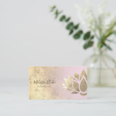 faux gold foil decor on pink gradient business card (Standing Front)