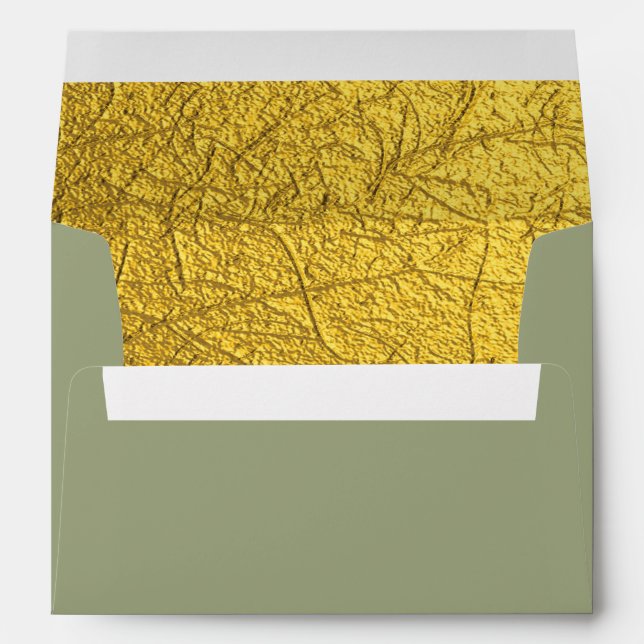 Faux Gold Foil Decorative Lined Wedding Envelope (Back (Bottom))