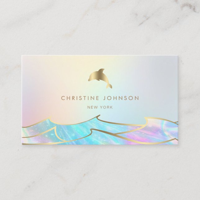 faux gold foil dolphin business card (Front)