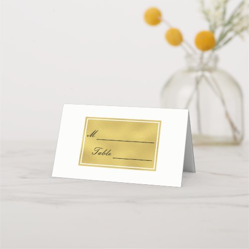 Faux Gold Foil Effect  Wedding Place Cards