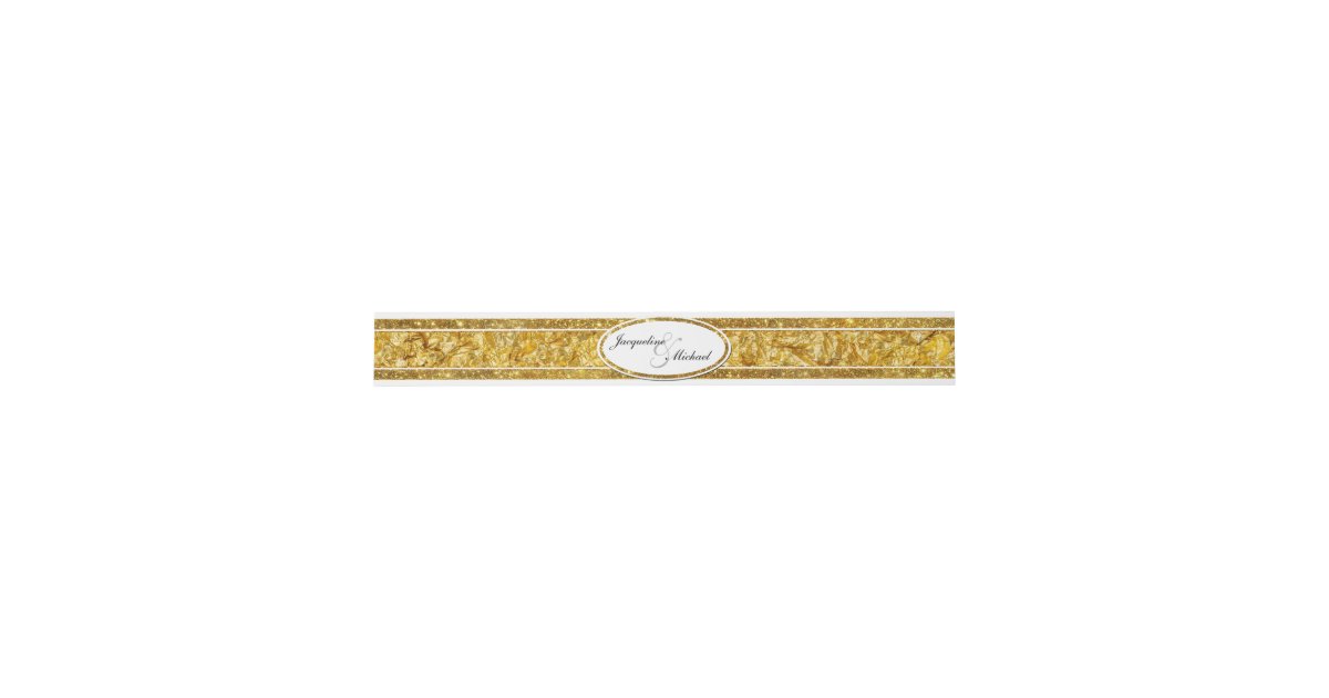 Faux Gold Foil Elegant Formal Classy Wedding Band Invitation Belly Band