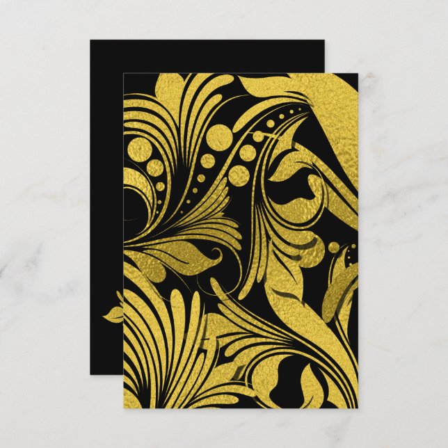 Faux Gold Foil Elegant Swashes (Front/Back)