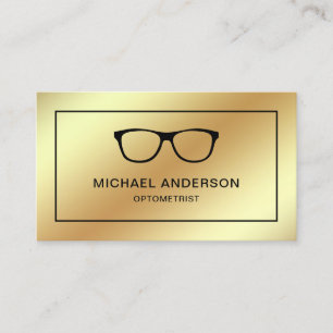 Faux Gold Foil Eyeglasses Eye Doctor Optometrist Business Card