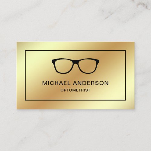 Faux Gold Foil Eyeglasses Eye Doctor Optometrist Business Card