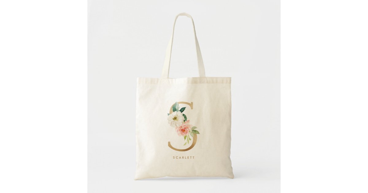 Gold Foil Monogram Canvas Tote – Sassy Southern Gals