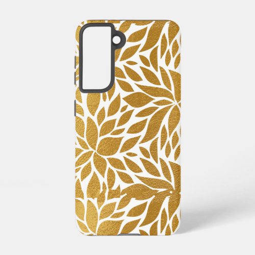 Faux Gold Foil Floral Pattern Holiday Samsung Galaxy S21 Case