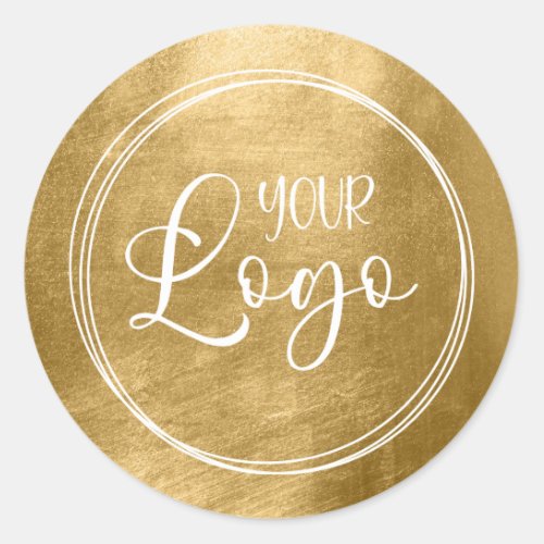 Faux Gold Foil for Your Logo Classic Round Sticker