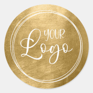 Faux Gold Foil for Your Logo Classic Round Sticker