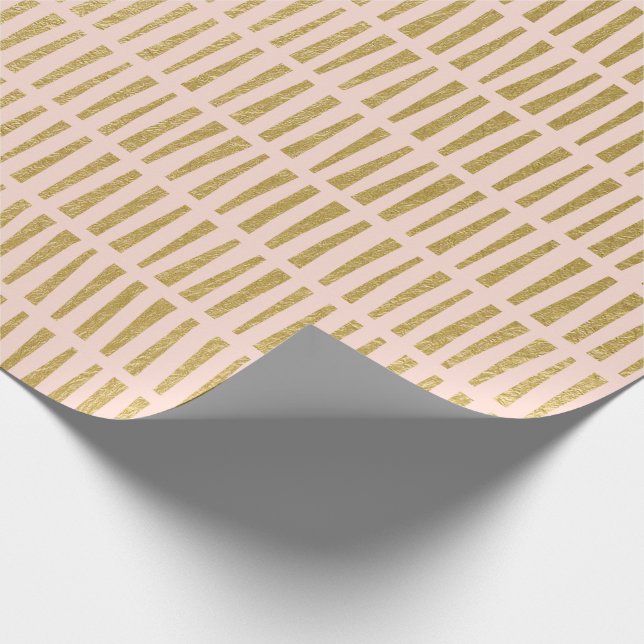 Faux Gold Foil Geometric Pattern Wrapping Paper (Corner)