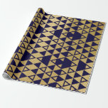 Faux Gold Foil Geometric Triangle Pattern Wrapping Paper