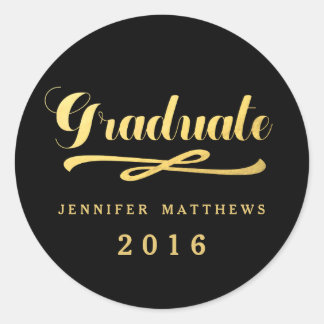 Faux Gold Foil Glamor 2016 Graduation Sticker