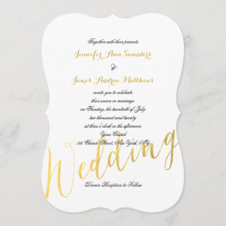 Faux Gold Foil Glamor | Wedding Invitations