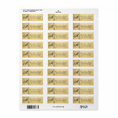 Faux Gold Foil Glitter Monogram Return Address Label (Full Sheet)