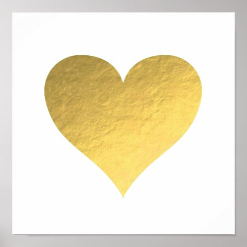 faux gold foil heart poster