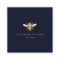 faux gold foil logo bee on dark blue