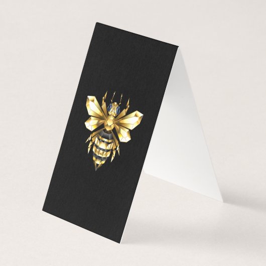 Faux Gold Foil Logo Bee Polygonal on Black (Back)