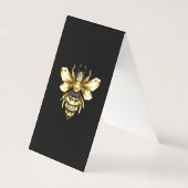 Faux Gold Foil Logo Bee Polygonal on Black (Front)