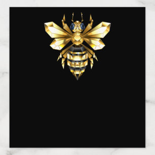 Faux Gold Foil Logo Bee Polygonal on Black Envelope Liner