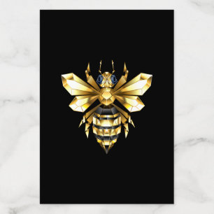 Faux Gold Foil Logo Bee Polygonal on Black Envelope Liner