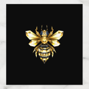 Faux Gold Foil Logo Bee Polygonal on Black Envelope Liner