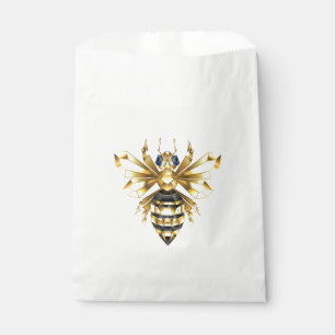 Faux Gold Foil Logo Bee Polygonal on Black Favor Bag