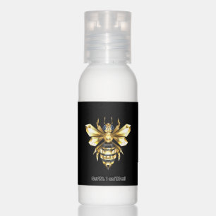 Faux Gold Foil Logo Bee Polygonal on Black Hand Lotion