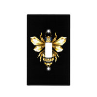 Faux Gold Foil Logo Bee Polygonal on Black