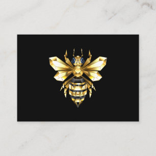 Faux Gold Foil Logo Bee Polygonal on Black Loyalty Card