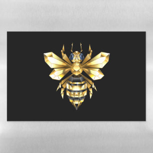 Faux Gold Foil Logo Bee Polygonal on Black Magnetic Dry Erase Sheet