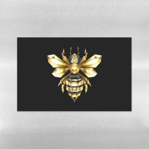Faux Gold Foil Logo Bee Polygonal on Black Magnetic Dry Erase Sheet