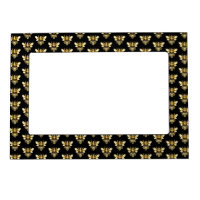 Faux Gold Foil Logo Bee Polygonal on Black