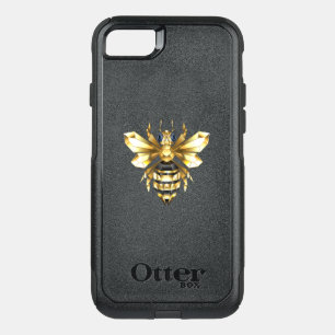 Faux Gold Foil Logo Bee Polygonal on Black OtterBox Commuter iPhone SE/8/7 Case