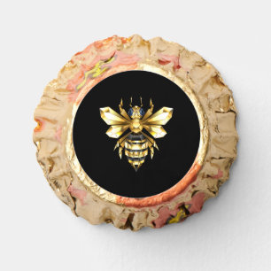 Faux Gold Foil Logo Bee Polygonal on Black Reese's Peanut Butter Cups