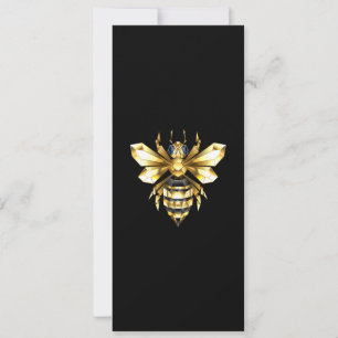 Faux Gold Foil Logo Bee Polygonal on Black Save The Date