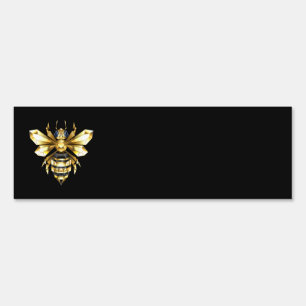 Faux Gold Foil Logo Bee Polygonal on Black Sign