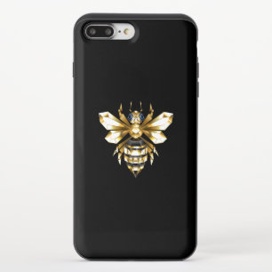 Faux Gold Foil Logo Bee Polygonal on Black iPhone 8/7 Plus Slider Case
