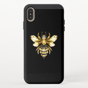 Faux Gold Foil Logo Bee Polygonal on Black iPhone XS Max Slider Case