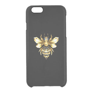 Faux Gold Foil Logo Bee Polygonal on Black Clear iPhone 6/6S Case