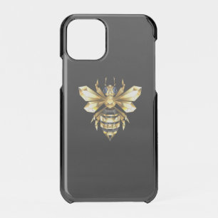 Faux Gold Foil Logo Bee Polygonal on Black iPhone 11 Pro Case