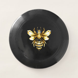 Faux Gold Foil Logo Bee Polygonal on Black Wham-O Frisbee