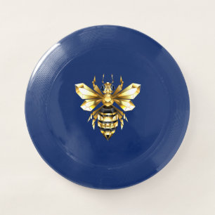 Faux Gold Foil Logo Bee Polygonal on Black Wham-O Frisbee