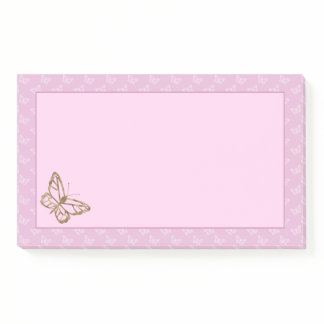 Faux Gold Foil Look Butterfly On Lavender Purple Post-it Notes