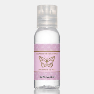 Faux Gold Foil Look Butterfly - Purple Baby Shower Hand Sanitizer