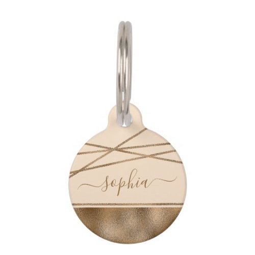 Faux Gold Foil Look_like  Pet Name And Number Pet ID Tag