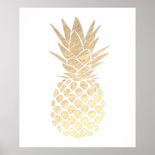 faux gold foil look pineapple poster