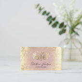 faux gold foil lotus beauty professional business card (Standing Front)