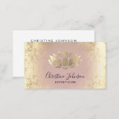 faux gold foil lotus beauty professional business card (Front/Back)
