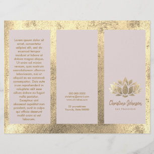 faux gold foil lotus brochure