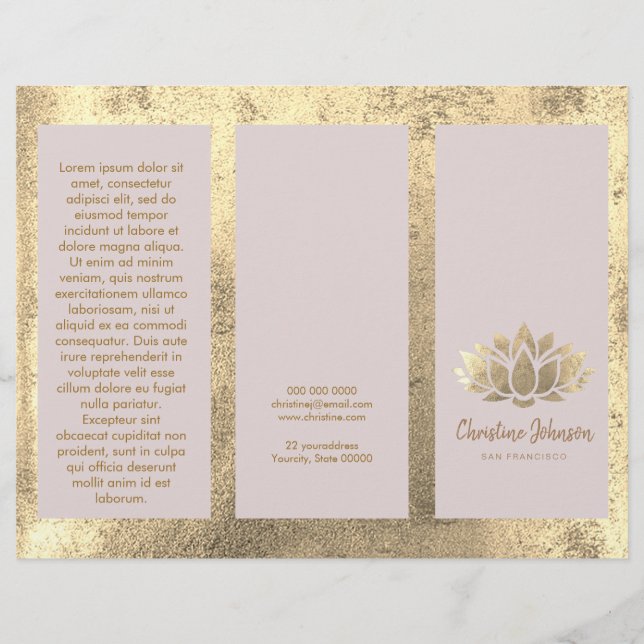 faux gold foil lotus  brochure (Front)