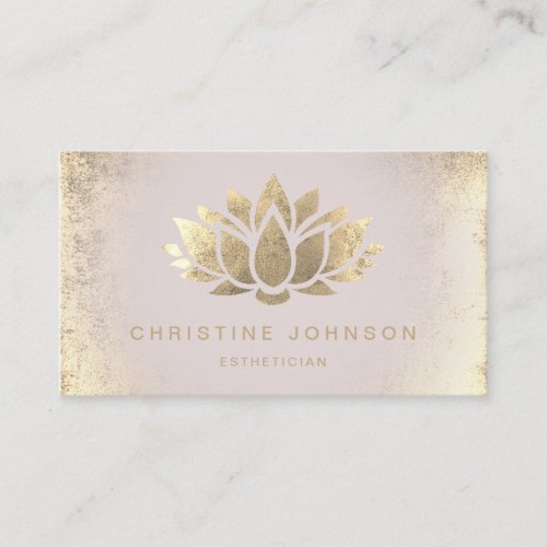 faux gold foil lotus business card